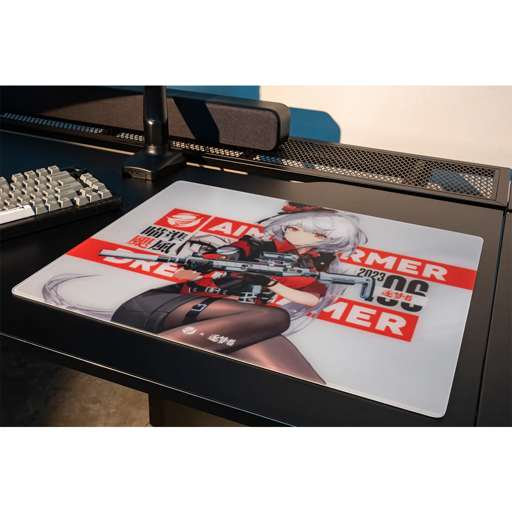 Dream Gamer Float Glass Mousepad AIMSTORMER White - Image 3